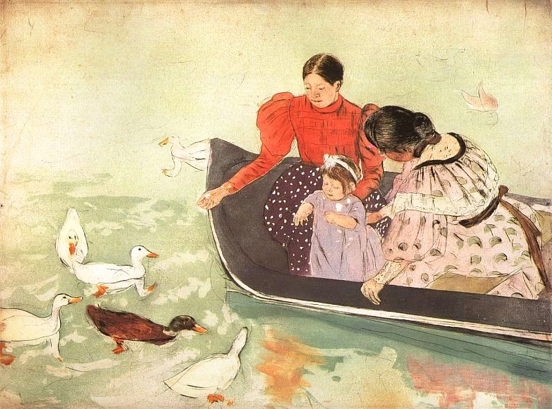 Mary Cassatt - Dare da mangiare alle anatre, Allen Memorial Art Museum